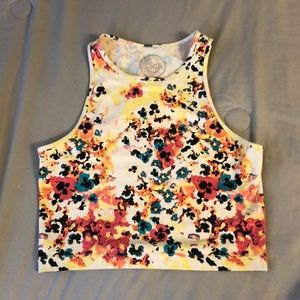 Floral Patterned Colorful Crop Top